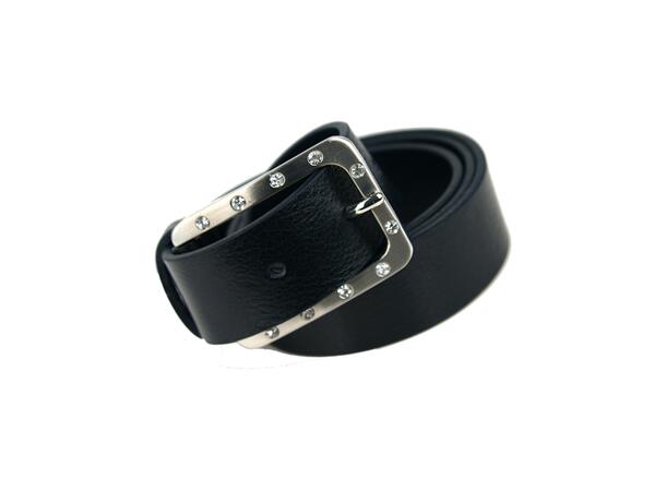 Belte, 3cm m/rektangulær strass-spenne* navy 